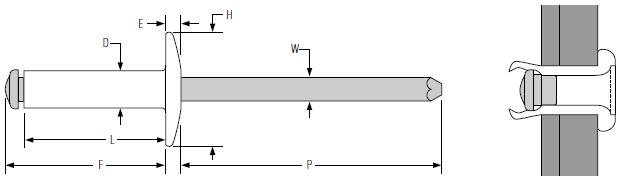 Huck Grip Rite 大法蘭抽芯鉚釘結構圖 Huck Grip Rite 大法蘭抽芯鉚釘結構圖