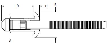 Huck Auto Bulb 抽芯鉚釘結構圖 Huck Auto Bulb 抽芯鉚釘結構圖