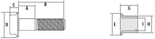 Metric Huck Spin 環(huán)槽鉚釘結(jié)構(gòu)圖 Metric Huck Spin 環(huán)槽鉚釘結(jié)構(gòu)圖